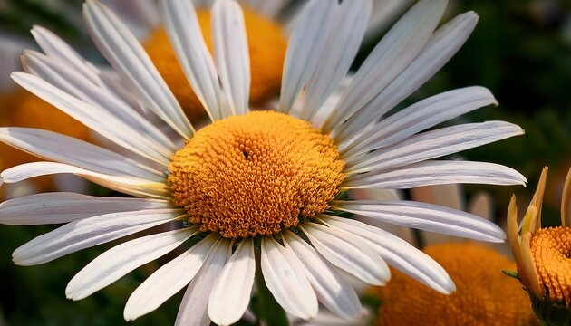 Close Up Of Canary Island Daisies Asteriscus Sericeus In Bloom