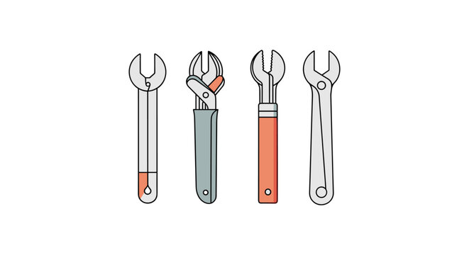 Set of various hand tools isolated on white background for workshop and repair concept work.