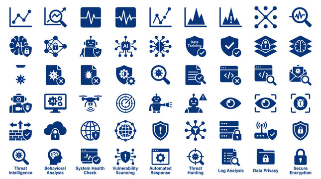 Comprehensive Cyber Security and Data Protection Icon Set