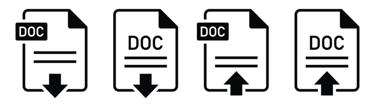 Document file format upload and download icon Illustration