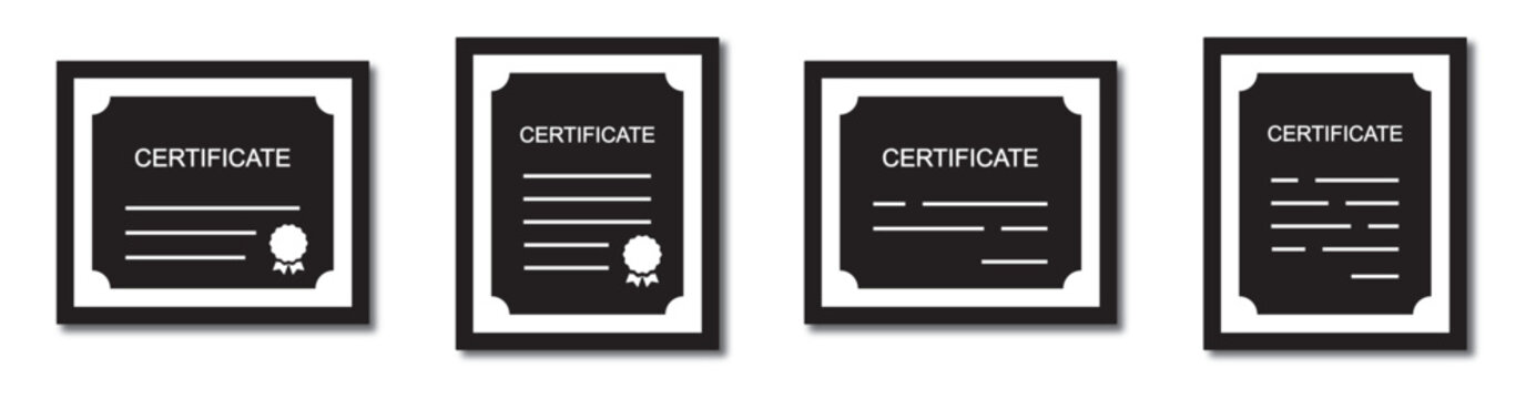 Certificate text frame figure icon illustration