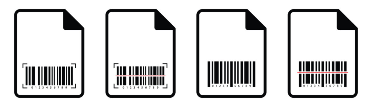 Document barcode file product scan icon illustration