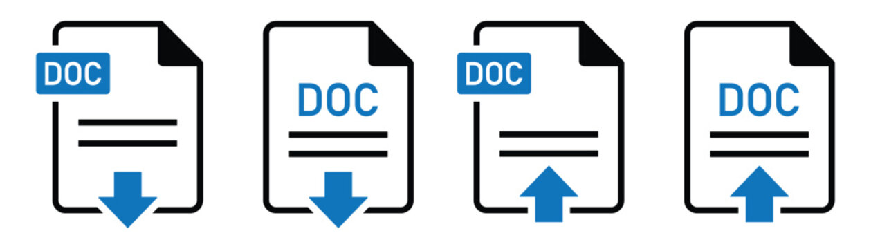 Document file format upload and download icon Illustration