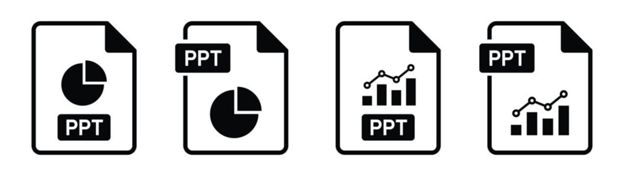 PPT file download and upload icon vector illustration
