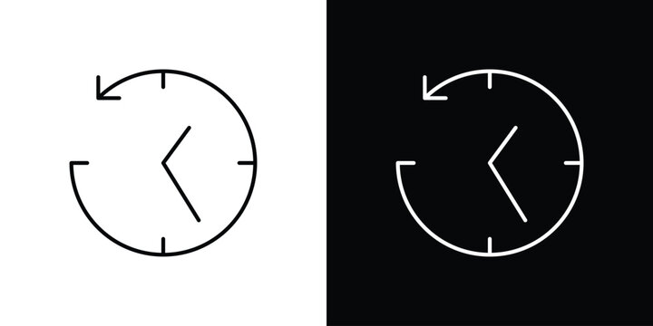 Past time icons vector illustrations in strokes lines