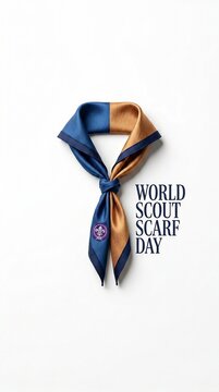 Blue and gold neckerchief for World Scout Scarf Day celebration