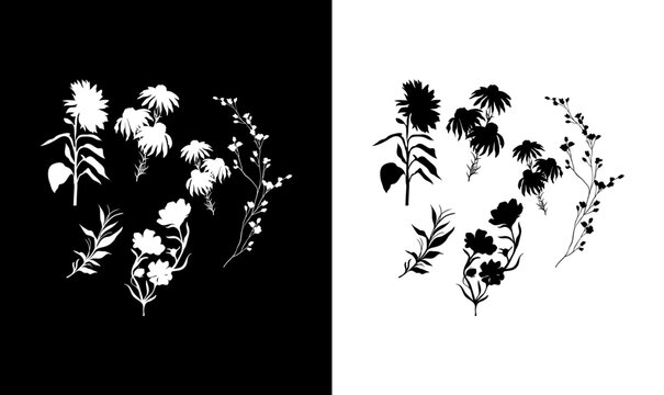 rose logo vector illustration, rose silhouette vector illustration, tulips flower silhouette vector illustration, tulips, tulip, rose, silhouette of rose, black rose silhouette, nature, floral, icon, 