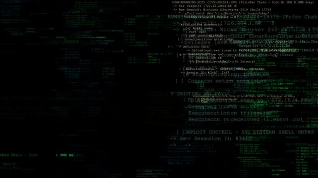 Chaotic red code, system logs, and error messages fill the screen, creating a visual of data breaches, system failures, glitches, and cyber intrusion in a high-pressure digital environment.