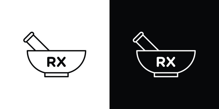 RX icons vector illustrations in strokes lines