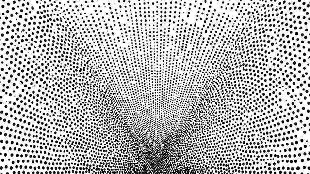 Monochrome Dotted V Shape Design with Layered Concentric Lines and Contemporary Abstract Texture Pattern.