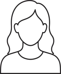 Simple line drawing of a female avatar © Design Hunter