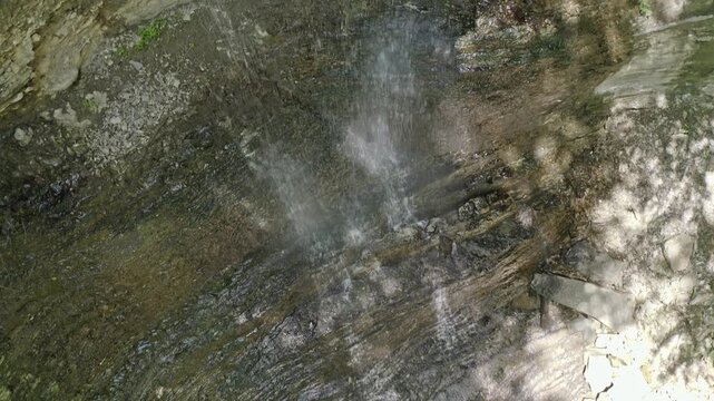 Small Waterfall Beneath Footbridge in Clifty Falls State Park Indiana