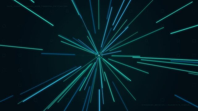 Abstract Neon Speed Lines Tunnel - High Speed Data Transfer Concept