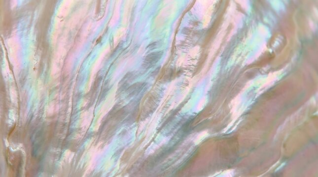 Macro mother of pearl surface background with soft pearlescent light