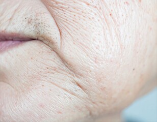 Fototapeta premium Macro close up of mature man skin with wrinkles and fine lines