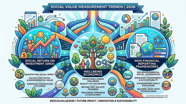 Social value measurement and sustainability infographic for 2026