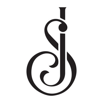 Elegant Minimalist Letter JS Monogram Logo Design vector illustration of an abstract background 