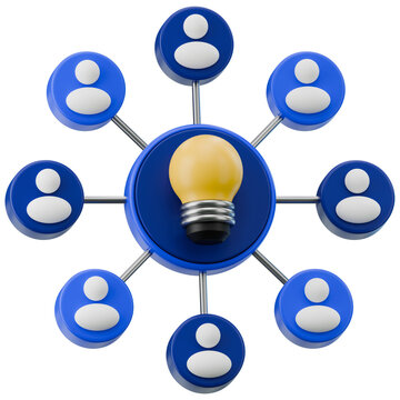 3D Interconnected Ideas Network Icon