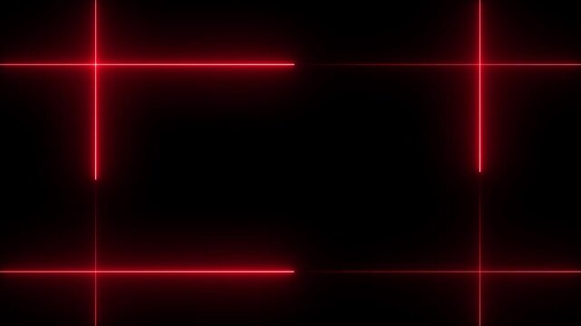 Abstract background with glowing red neon lines forming a rectangular frame Glowing Lines, Modern, Minimalist Design, Digital Art, Bright,