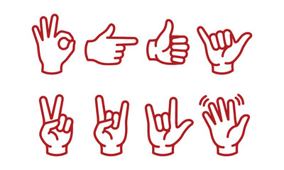 Fototapeta premium Set of various hand gestures and signs