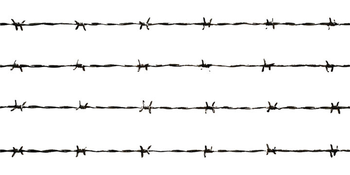 Black and white barbed wire pattern with horizontal lines for security and prison concepts