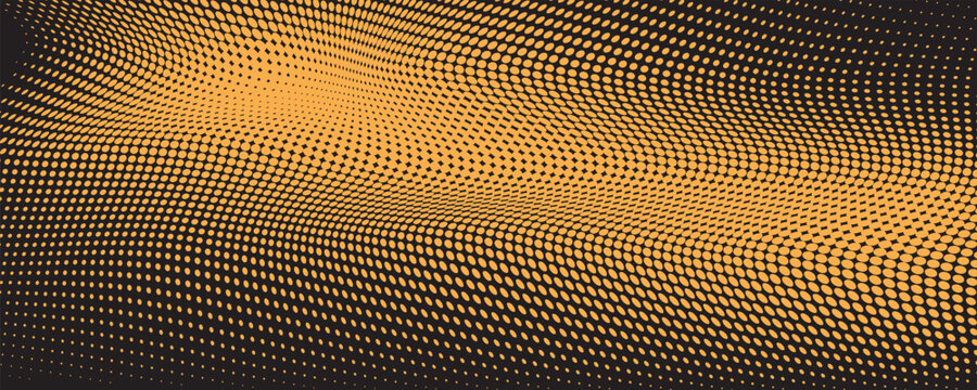 Orange halftone wave dot background for creative posters, modern branding, digital layouts, abstract design vector illustration