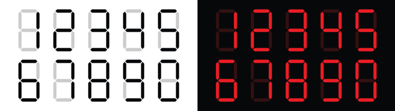 zero to nine LCD LED electronic number digit set for counter,clock,timer,watch,calculator