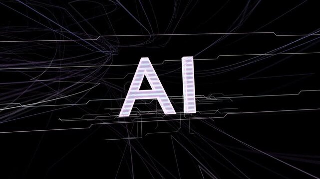 Filaments sweeping sparking AI glowing and scaling while circuit traces snapping showing tech