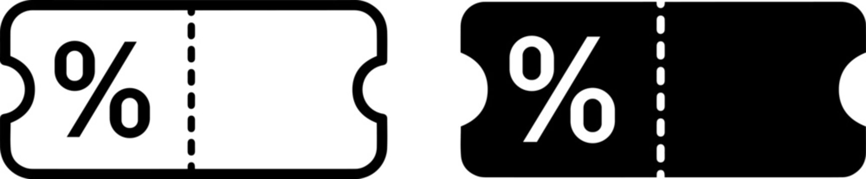 Discount coupon icons set