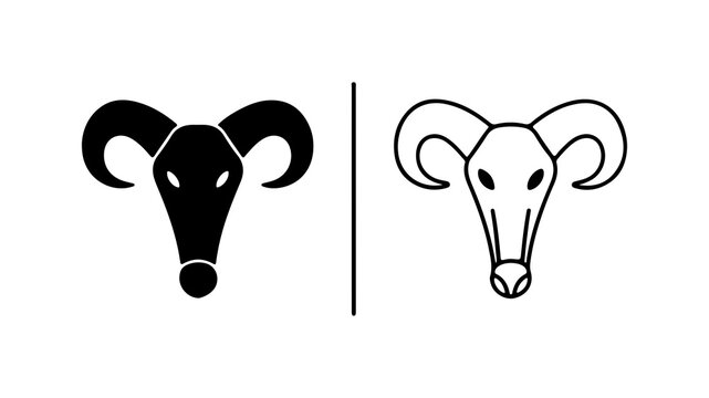 Aries Zodiac Sign Minimalist Icon Set