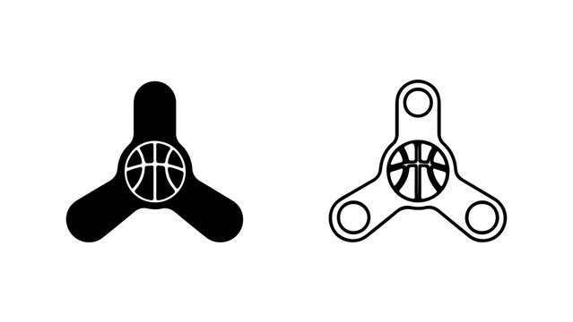 Basketball Themed Fidget Spinner Icons Set
