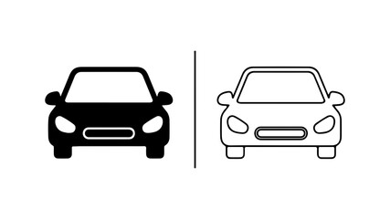Obraz premium Minimalist Car Front View Vector Set