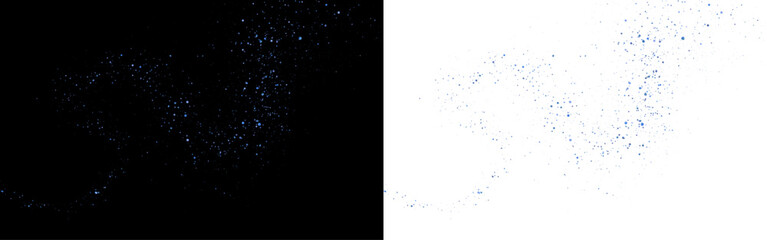 Silver sparkle particles shine in PNG with festive glow and soft abstract motion. Ideal for greeting cards, banners, and modern design projects. Transparent background allows easy layering. © kleinstock