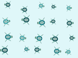 Tropical Sea Turtle Pattern Underwater Design © iushakovsky