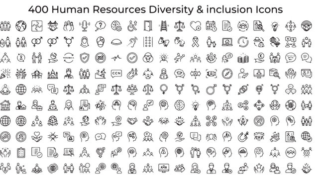 Diversity and Inclusion HR Icons Set