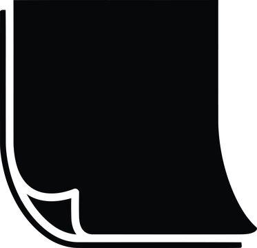 Silhouette vector page document icon with a curled corner page design