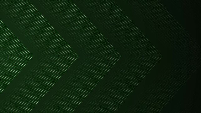 Dark abstract background with dotted chevron arrows pointing right, geometric pattern and gradient background animation