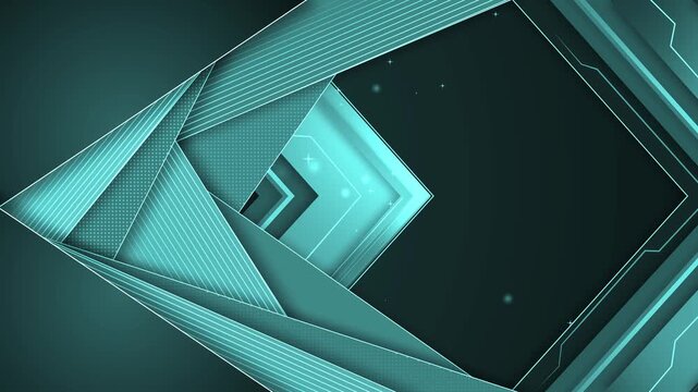 Abstract geometric composition with layered metallic chevrons background animation