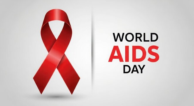 Red awareness ribbon design for world aids day graphic concept with awareness