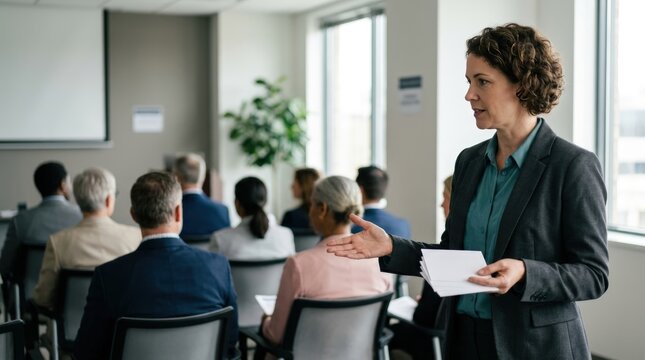 Businesswoman Leading Workplace De - escalation Training Session