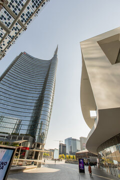 Piazza Gae Aulenti in the Porta Nuova district of Milan, Italy