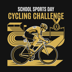 Fototapeta premium Exciting School Sports Day Cycling Challenge Competition Display