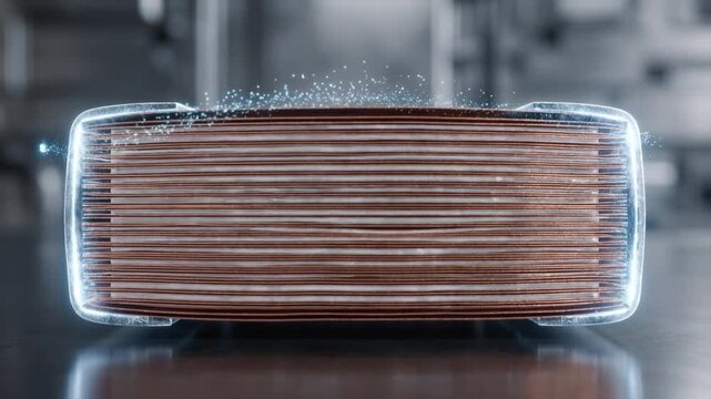 Macro overhead of a solid state battery stack with razor thin layers