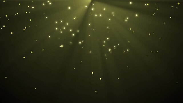 Scattered glowing particles and subtle light rays from above background animation