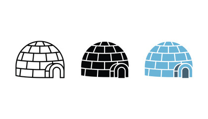 Simple igloo icons depicting traditional arctic shelter and winter season concepts © TARU STOCKPLC