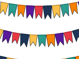 Obraz premium Festive Triangle Flag Garland Party Pattern