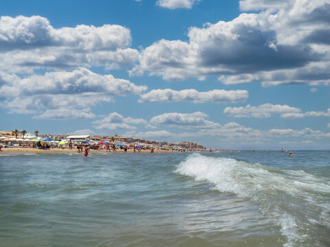 Gentle waves at La Roqueta Beach, Guardamar del Segura