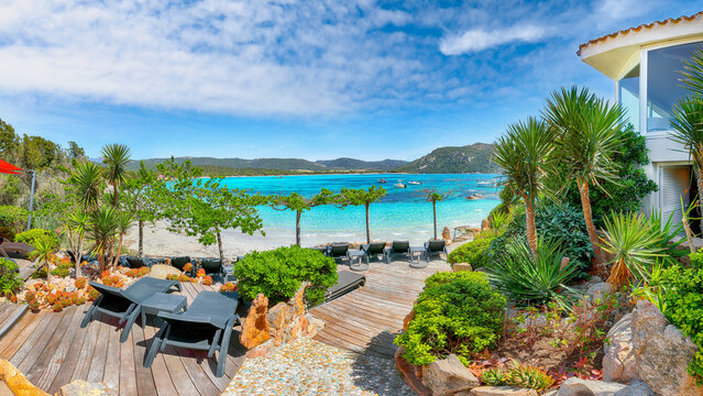 Breathtaking  view of  Palombaggia and Tamaricciu beaches.