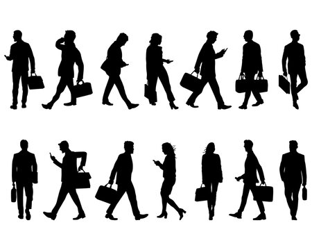 Set of business people silhouettes