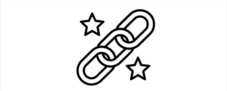 Chain Link Connection Icon. Outline Icon, Chain Link, Hyperlink Network, Digital Connection, URL Sharing, Web Navigation, Backlink Structure, Trust Symbol